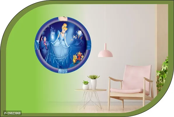 Decorative 18 Cm Disney Princess Cinderella Cartoon Poster (18X18 Inch) Self Adhesive Sticker