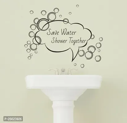 Decorative Rajasthan 32 Cm Save Water Shower Together Wall Sticker (70X56Cm) Self Adhesive Sticker-thumb0