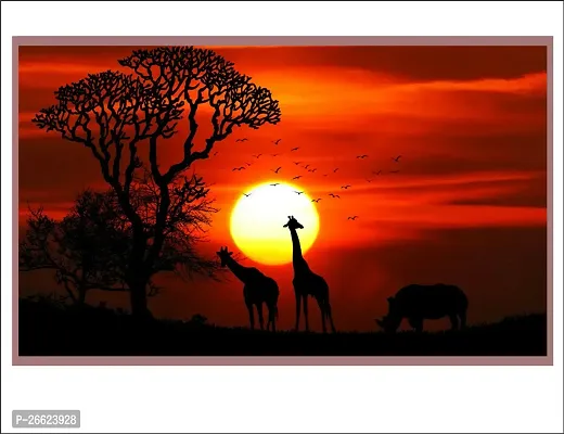 Decorative 48 Cm Sunset Beautifull Wall Poster (77X48) Self Adhesive Sticker