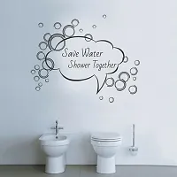 Decorative Rajasthan 32 Cm Save Water Shower Together Wall Sticker (70X56Cm) Self Adhesive Sticker-thumb1