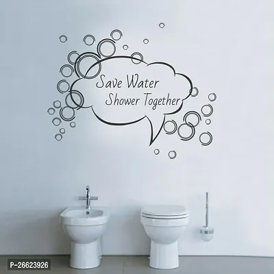 Decorative Rajasthan 32 Cm Save Water Shower Together Wall Sticker (70X56Cm) Self Adhesive Sticker-thumb2