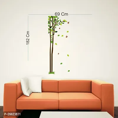 Decorative 76 Cm Green Tree Wall Decals Green Leaves Wall Sticker Covering Area (69X182Cm) Self Adhesive Sticker-thumb2