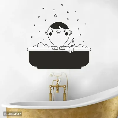 Decorative Rajasthan 32 Cm Boy Tack Shower Of Black Wall Sticker (56X56Cm) Self Adhesive Sticker