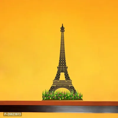 Decorative 70 Cm Paris Eiffel Tower With Grass Wall Sticker Covering Area (91X168Cm) Self Adhesive Sticker-thumb2