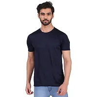 Spotean Mens Tshirt | Regular Fit Polyester T-Shirt for Men | Comfortable Soft and Well Crafted Classic Half Sleeve Tshirts | Casual Mens Tshirt in Dark Blue Color - Small-thumb1