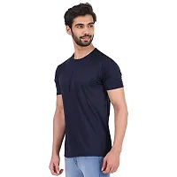 Spotean Mens Tshirt | Regular Fit Polyester T-Shirt for Men | Comfortable Soft and Well Crafted Classic Half Sleeve Tshirts | Casual Mens Tshirt in Dark Blue Color - Small-thumb2