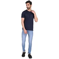 Spotean Mens Tshirt | Regular Fit Polyester T-Shirt for Men | Comfortable Soft and Well Crafted Classic Half Sleeve Tshirts | Casual Mens Tshirt in Dark Blue Color - Small-thumb3