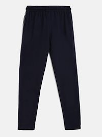 Elegant Navy Blue Cotton Solid Track Pant With a SURPRISE GIFT For Kids-thumb1