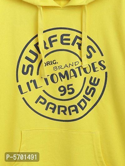 Boys Yellow Printed Cotton Sweatshirt-thumb2
