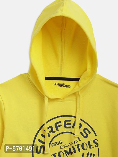 Boys Yellow Printed Cotton Sweatshirt-thumb3
