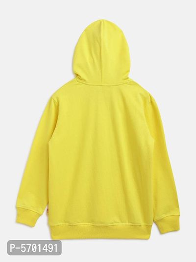 Boys Yellow Printed Cotton Sweatshirt-thumb4