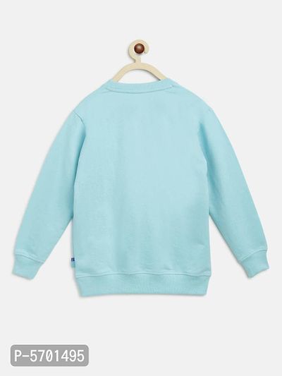 Boys Blue Printed Cotton Sweatshirt-thumb3