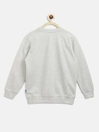 Boys Grey Printed Cotton Sweatshirt-thumb2