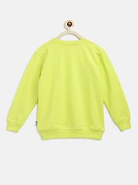 Boys Yellow Printed Cotton Sweatshirt-thumb2