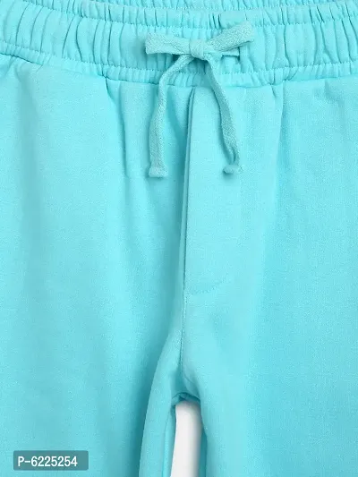 Elite Turquoise Fleece Printed Track Pant For Kids-thumb2