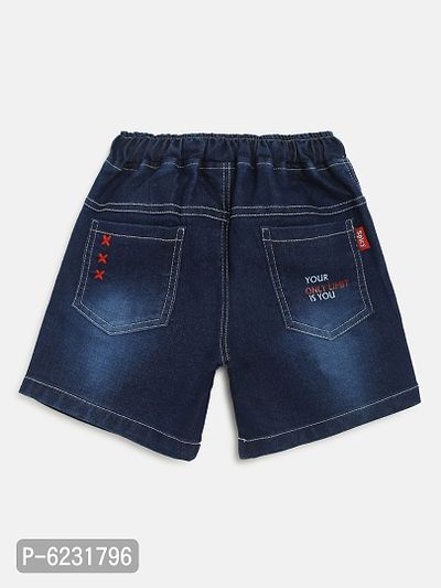 Stylish Cotton Blue Denim Shorts For Boys-thumb3