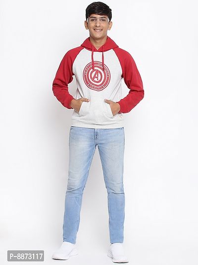 Elite Red Cotton Fleece Typography Printed Hooded Sweatshirts For Boys-thumb5