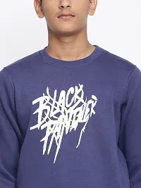 Elite Navy Blue Cotton Fleece Typography Printed Sweatshirts For Boys-thumb1