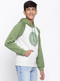 Elite Olive Cotton Fleece Typography Printed Hooded Sweatshirts For Boys-thumb2