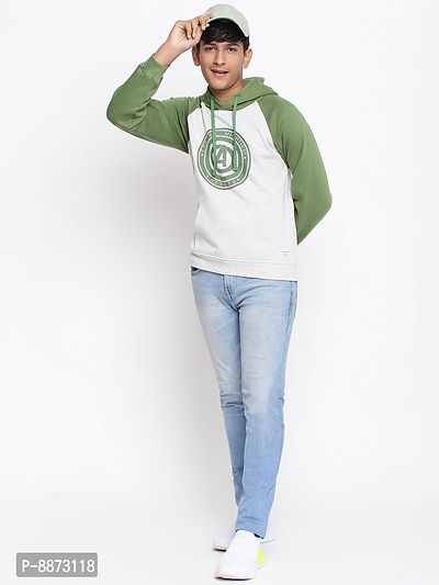 Elite Olive Cotton Fleece Typography Printed Hooded Sweatshirts For Boys-thumb5