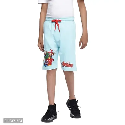 Lil Tomatoes Boys Marvel Cotton Looper Shorts, LTSKY, 9-10 Years-thumb0