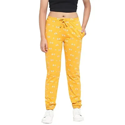 Li'l Tomatoes Cotton Trackpant for Girls Mustard