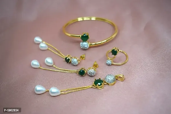 Green Alloy Jewellery Sets For Women
