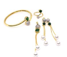 Green Alloy Jewellery Sets For Women-thumb3