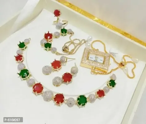 Alloy American Diamond Necklace Sets-thumb0
