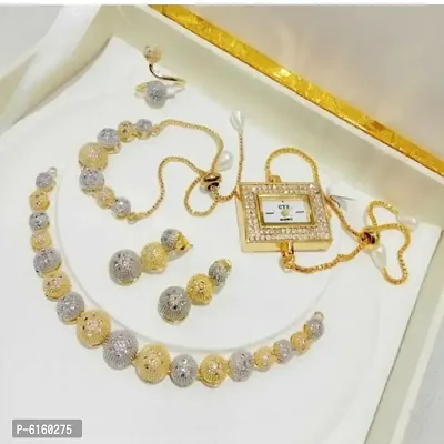 Multicoloured Alloy American Diamond Necklace Sets