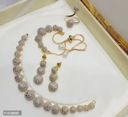 Attractive Alloy American Diamond Combo Jewellery Set