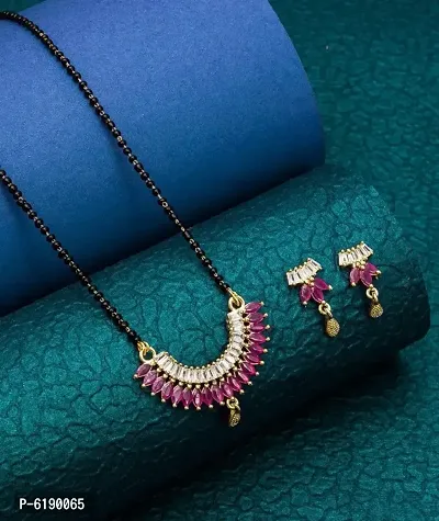 American diamond discount mangalsutra in gold