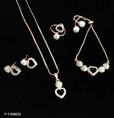 American Diamond Studded Necklace  Combo Set