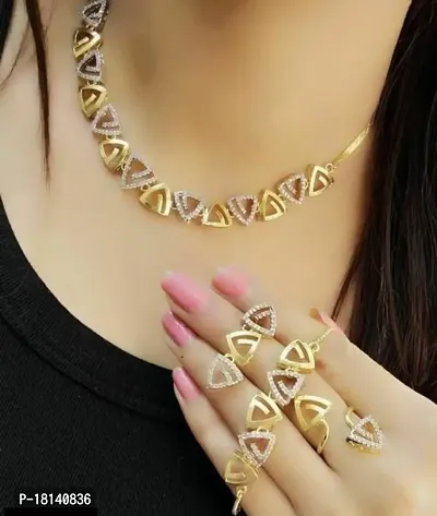American Diamond Studded Beautiful Necklace Combo Set