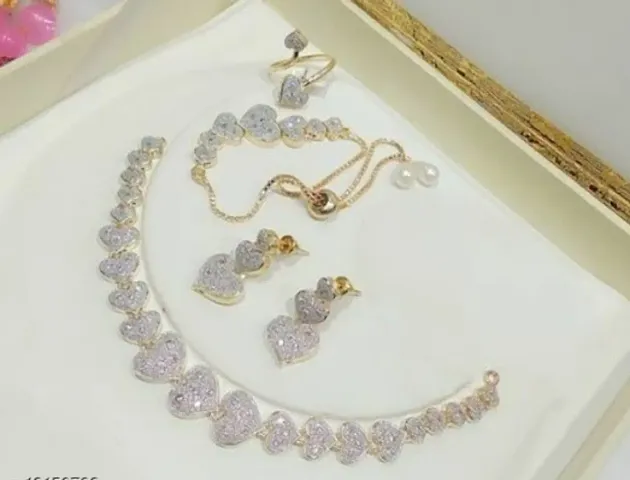 Premium Alloy American Diamond Combo Jewellery Sets