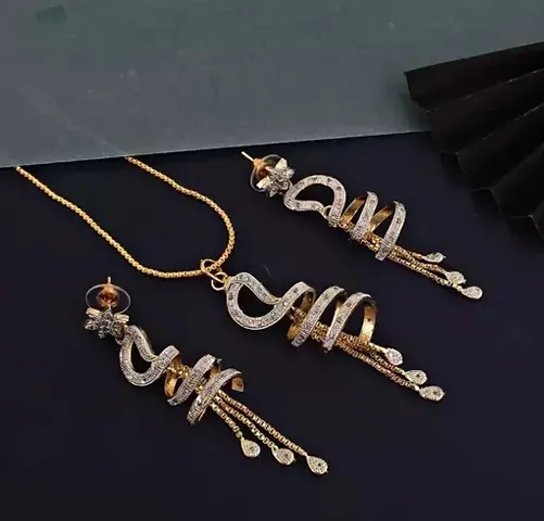 Partywear Alloy American Diamond Jewellery Sets