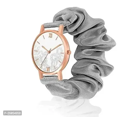 Stylish Fancy Grey Fabric Analog Watches For Women Pack Of 1