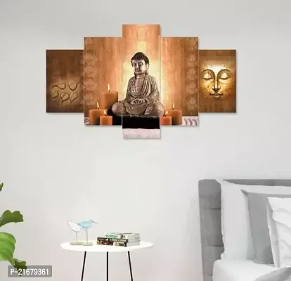 Trendy Craft Buddha Set Of Five Framed Painting For Wall Decoration-thumb0