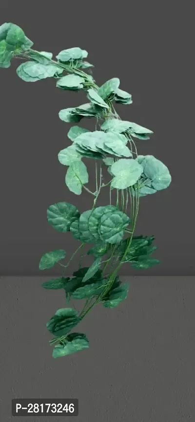 Artificial Green Money Plant Hanging, Artificial Leaves Creeper Leaf Vine Bonsai Artificial Plant, (245 cm, Green)-thumb0