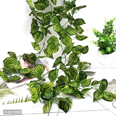 Artificial Money Plant Vine Decoration Green Anthurium Artificial Flower  (90 inch, Pack of 6, Vine  Creepers)-thumb3