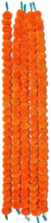 Pack Of 15 Artificial Marigold Fluffy Flowers Hanging For HomeOffice Decoration|Temple Pooja Room Decoration|Balcony Decoration|Artificial Flower Backdrop|-thumb1