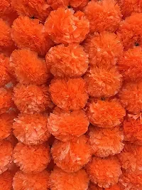 Pack Of 15 Artificial Marigold Fluffy Flowers Hanging For HomeOffice Decoration|Temple Pooja Room Decoration|Balcony Decoration|Artificial Flower Backdrop|-thumb2