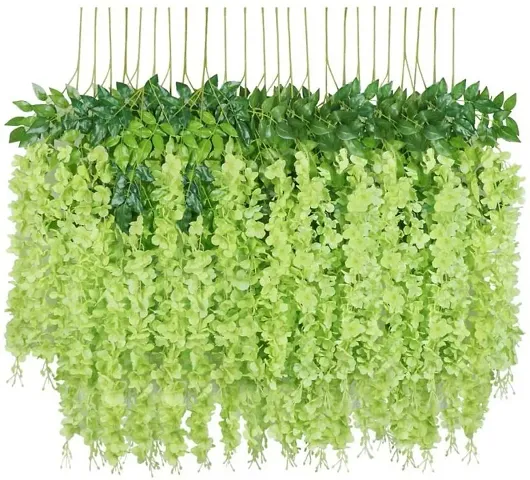 Well Art Gallery 6 Pack 3.75 Feet/Piece Artificial Fake Wisteria Vine Ratta Hanging Garland Silk Flowers String Home Party Wedding Decor