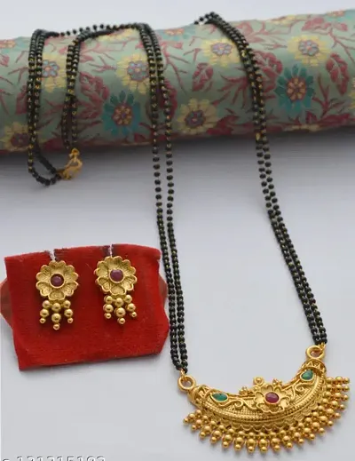 stylish alluring mangalsutra with earrings