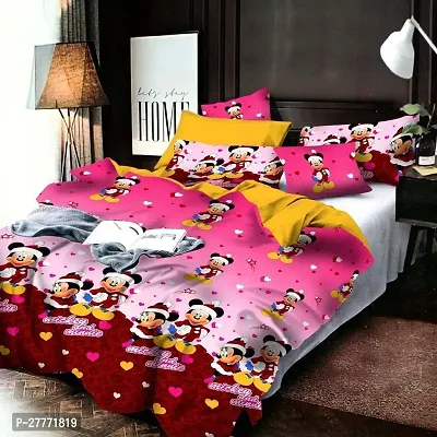 Comfortable Polyester Double Bedsheet with Two Pillow Covers