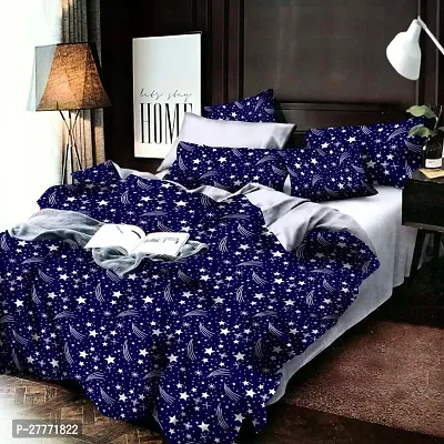 Comfortable Polycotton Double Bedsheet with Two Pillow Covers-thumb0