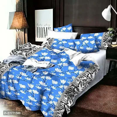 Comfortable Polycotton Double Bedsheet with Two Pillow Covers