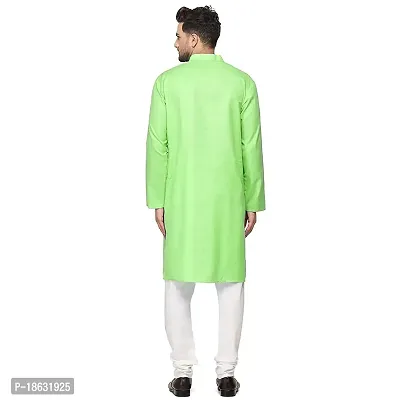 KRISHNAM FASHION Ethnic Look Cotton Blend Straight Kurta Pajama Set. Classic Kurta Pajama Set special for men's Suitable for All Occasions Will give You Smart LookingMore Attractive (XS, parrot)-thumb4