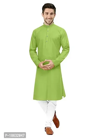 KRISHNAM FASHION Ethnic Look Cotton Blend Straight Kurta Pajama Set. Classic Kurta Pajama Set special for men's Suitable for All Occasions Will give You Smart LookingMore Attractive (L, Mint Green)
