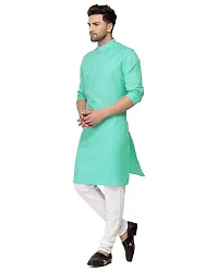KRISHNAM FASHION Ethnic Look Cotton Blend Straight Kurta Pajama Set. Classic Kurta Pajama Set special for men's Suitable for All Occasions Will give You Smart LookingMore Attractive (XL, Rama)-thumb2